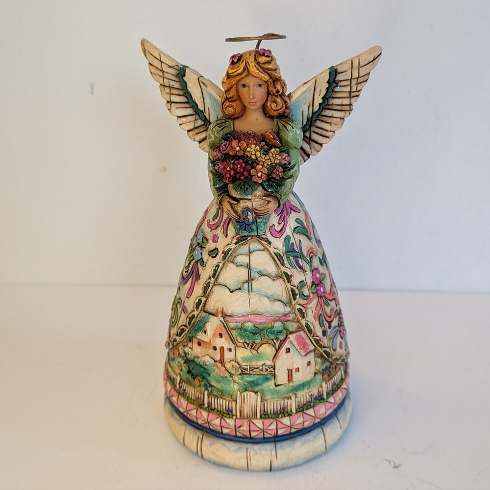 Vintage Jim Shore Spring Angel figurine 2006 Heartwood Creek M117674 flowers